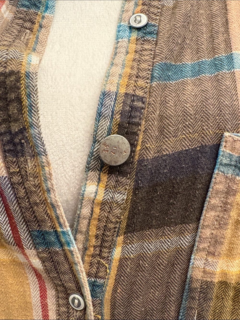Gilded Intent Flannel Sleeveless Plaid Button-Up Shirt size Small - Picture 8 of 15